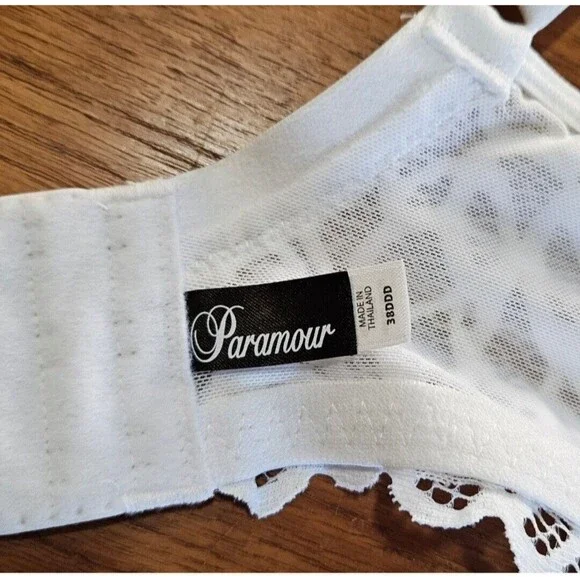 NWOT Paramour Marron Underwire Unlined Camisole Bra White 38DDD - Picture 5 of 7